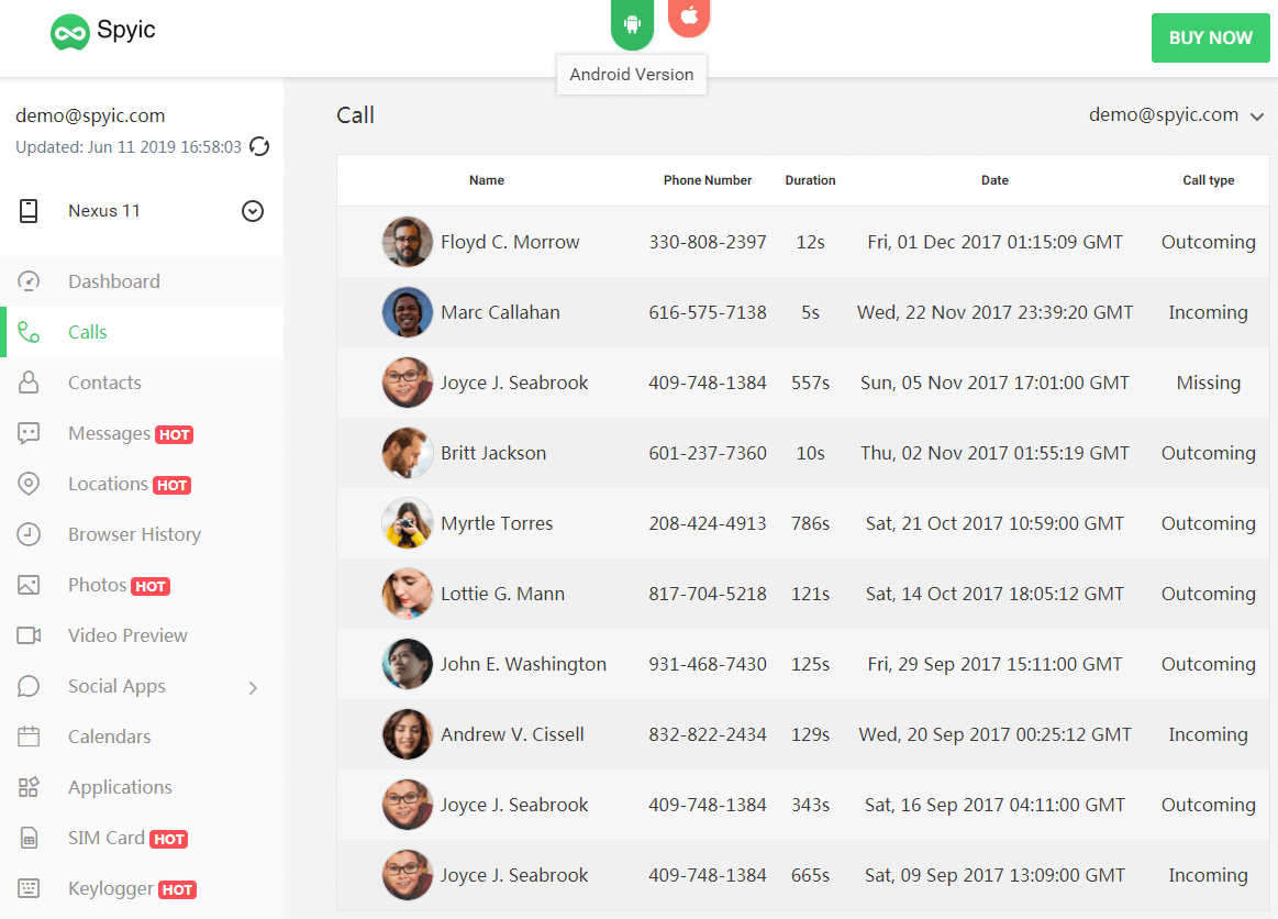 Phone call deals tracker