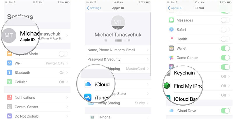 enable find my iphone without device